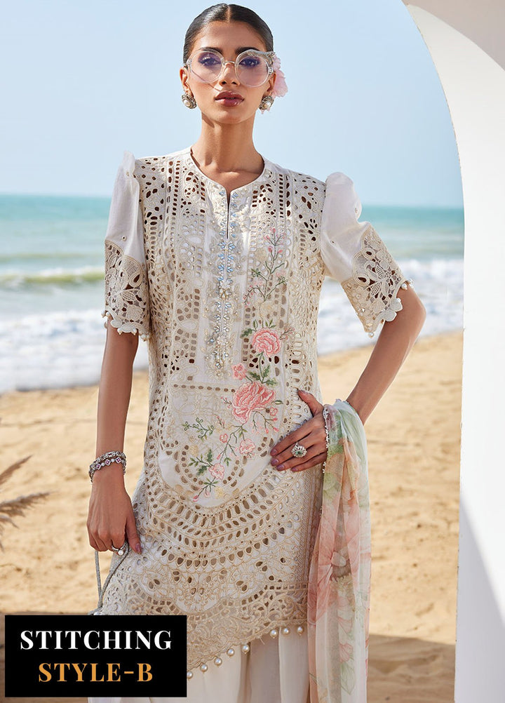 Maria B Embroidered Lawn Suits Unstitched 3 Piece MB25LL D-07 - Summer Collection