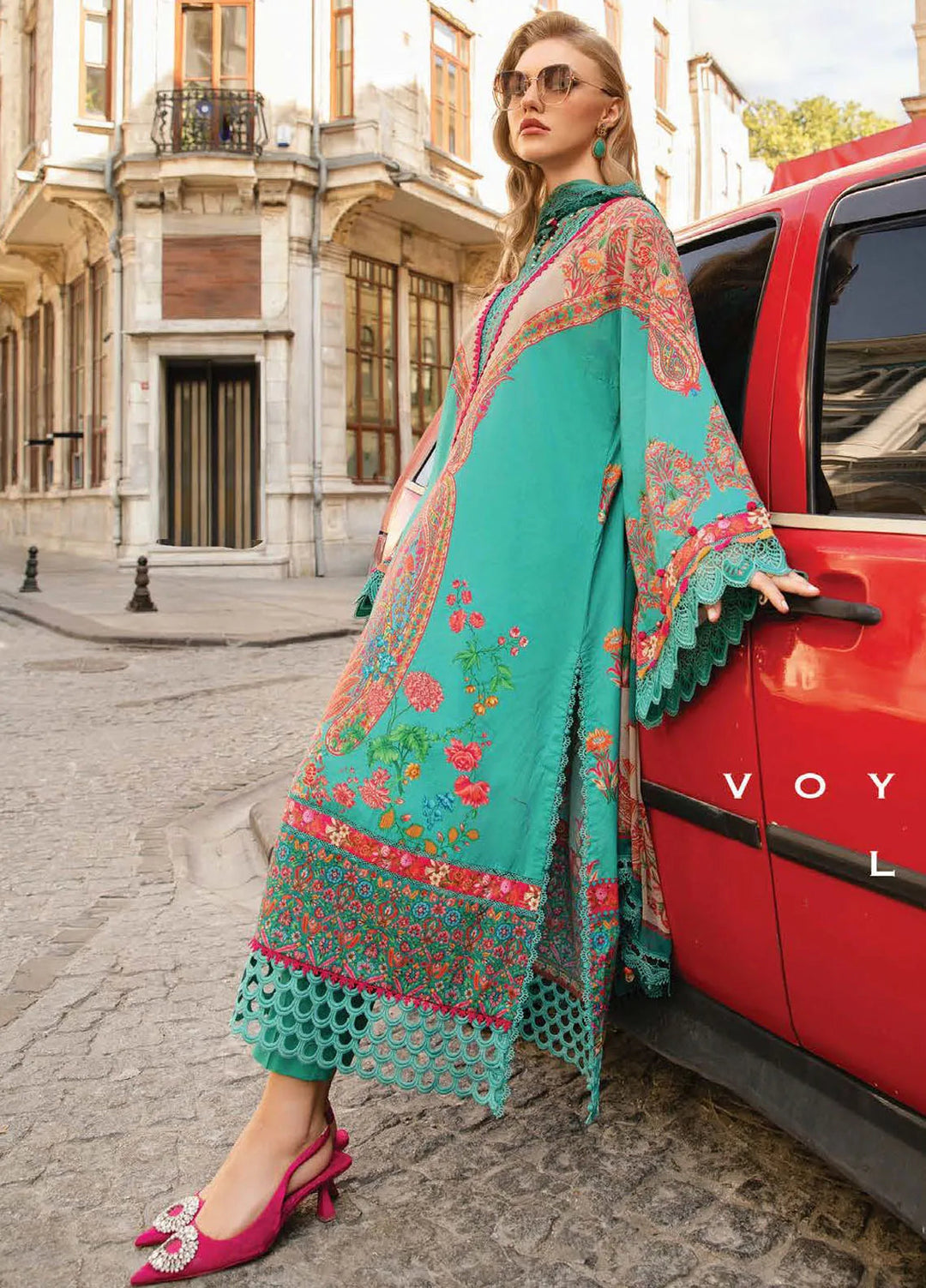 Maria B Embroidered Suit Unstitched 3 Piece MB2424PF 4A - Fall Collection