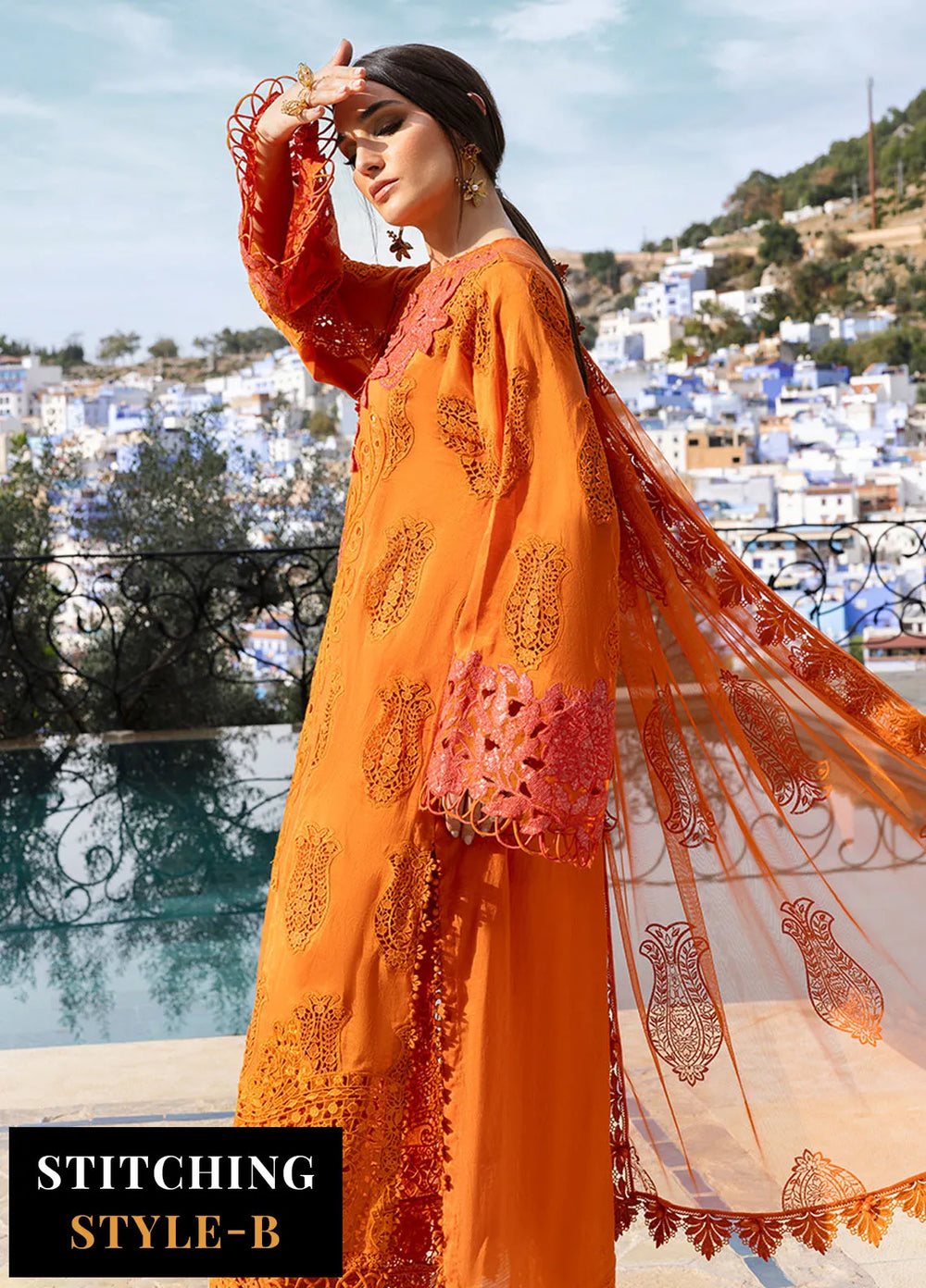 Maria B Embroidered Suits Unstitched 3 Piece MB25VL D-5B - Luxury Collection