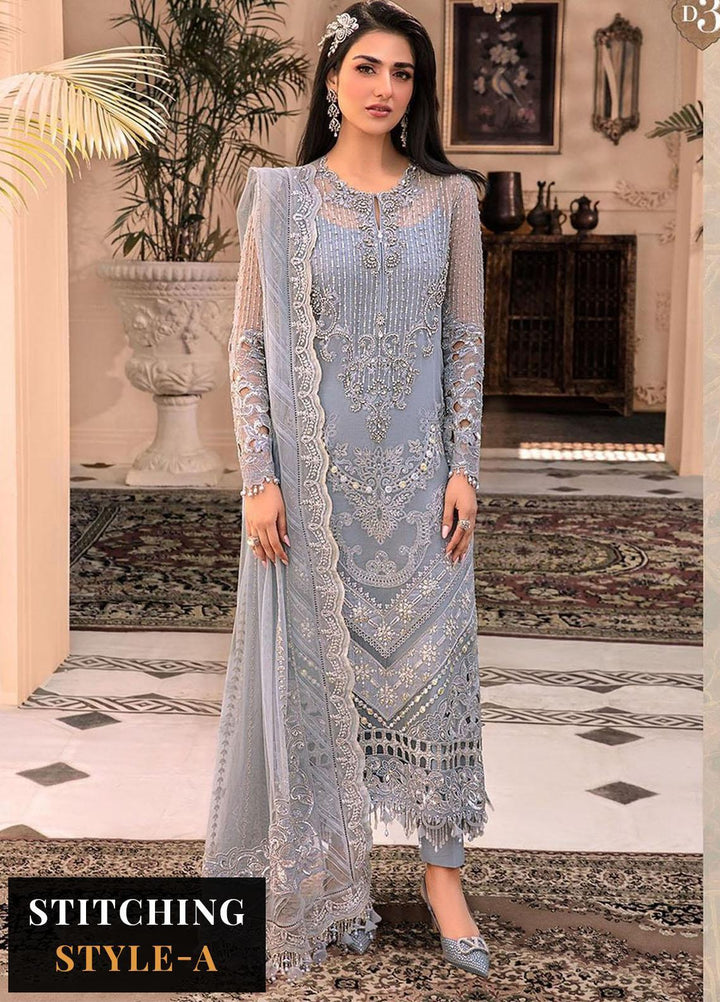 Maria B Embroidered Organza Suits Unstitched 4 Piece MB23MH D3 - Luxury Collection