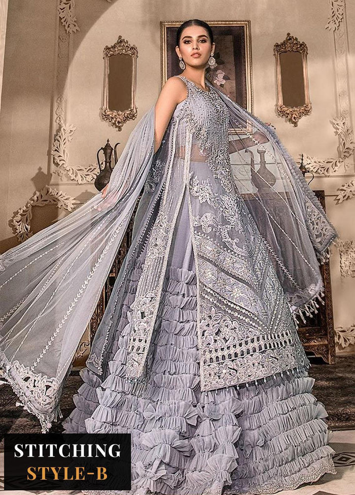 Maria B Embroidered Organza Suits Unstitched 4 Piece MB23MH D3 - Luxury Collection
