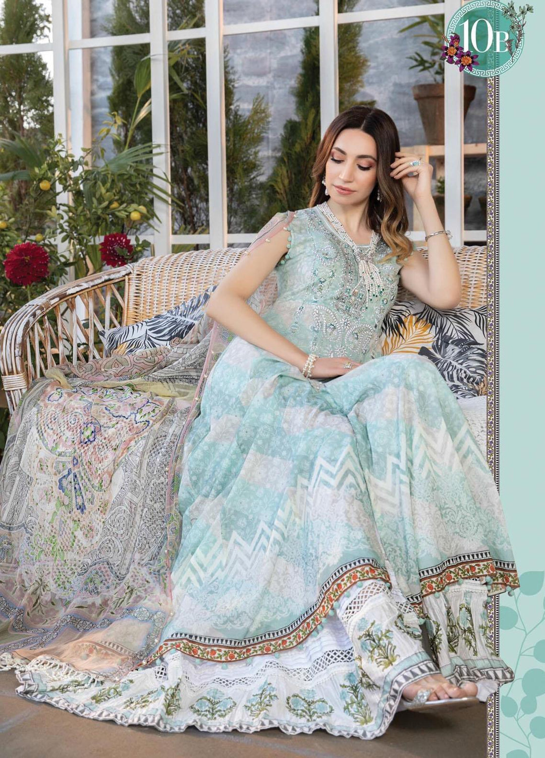 Mprints by Maria B Printed Lawn Suits Unstitched 3 Piece MB21MP 10B - Summer Collection
