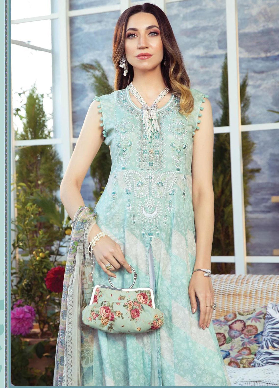 Mprints by Maria B Printed Lawn Suits Unstitched 3 Piece MB21MP 10B - Summer Collection