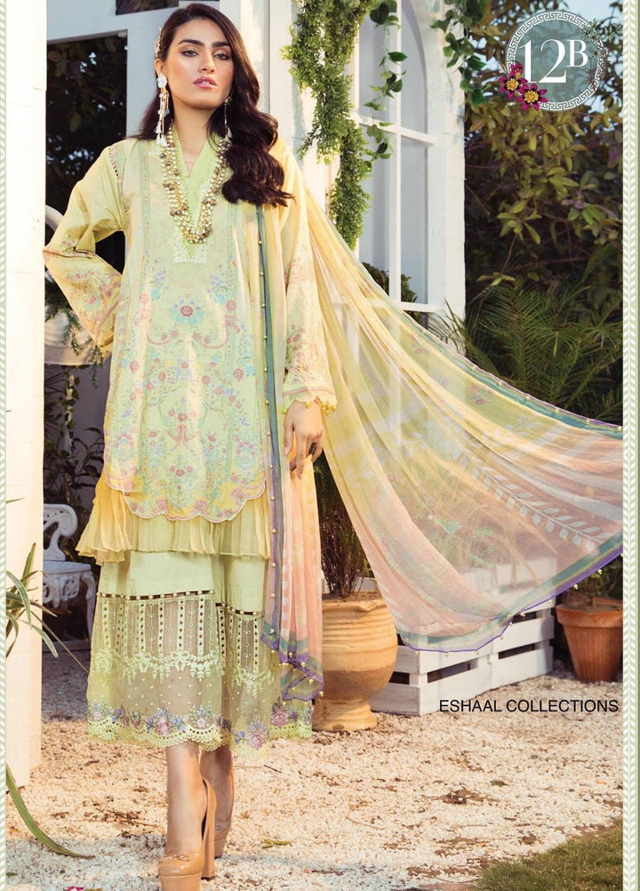 Mprints by Maria B Printed Lawn Suits Unstitched 3 Piece MB21MP 12B - Summer Collection