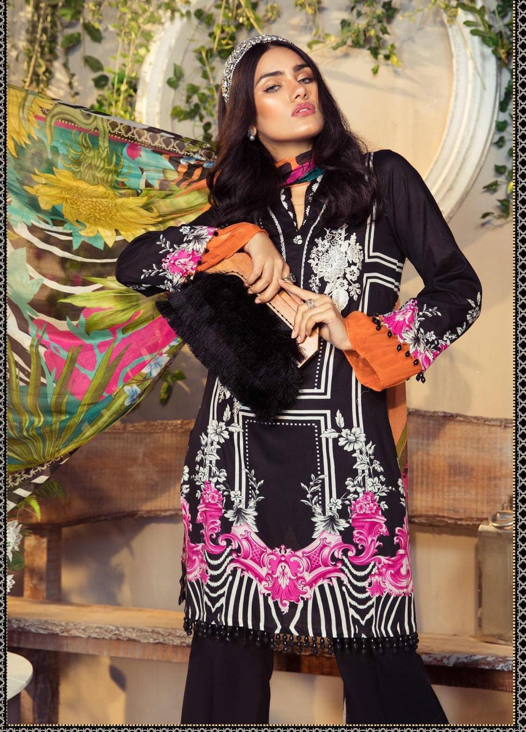 Mprints by Maria B Printed Lawn Suits Unstitched 3 Piece MB21MP 6B - Summer Collection