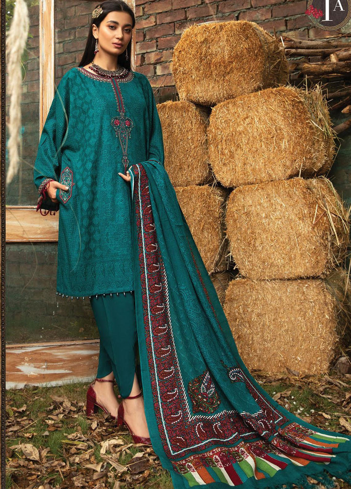 Maria B Embroidered Khaddar Suits Unstitched 3 Piece MB21PW 1-A - Winter Collection