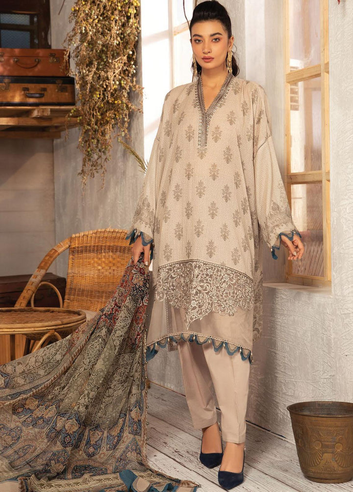 Maria B Embroidered Karandi Suits Unstitched 3 Piece MB21PW 12-B - Winter Collection
