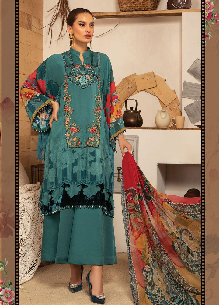 Maria B Embroidered Dobby Linen Suits Unstitched 3 Piece MB21PW 13-A - Winter Collection