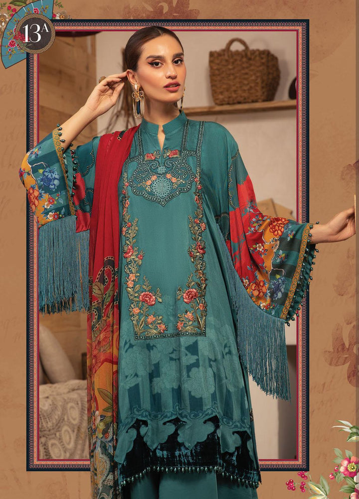 Maria B Embroidered Dobby Linen Suits Unstitched 3 Piece MB21PW 13-A - Winter Collection