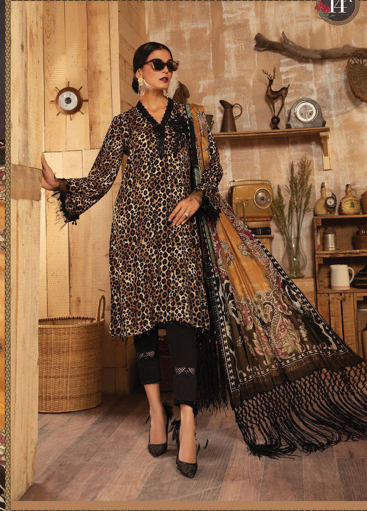 Maria B Embroidered Cottel Suits Unstitched 3 Piece MB21PW 14-A - Winter Collection