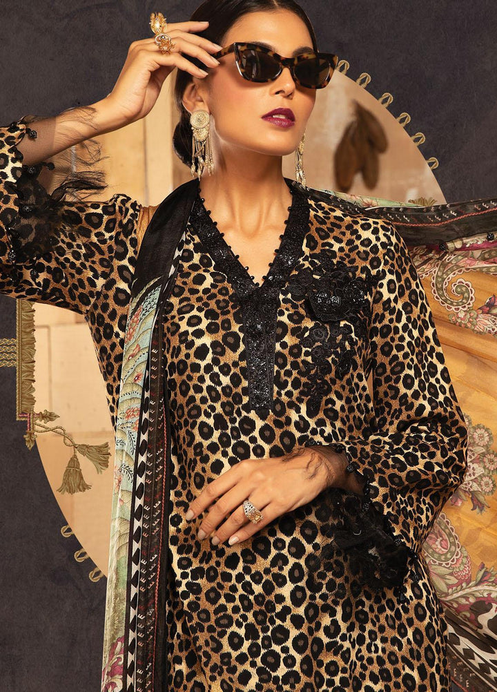 Maria B Embroidered Cottel Suits Unstitched 3 Piece MB21PW 14-A - Winter Collection