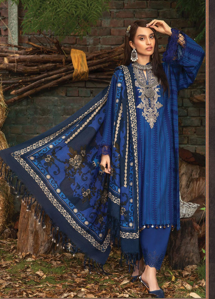 Maria B Embroidered Dobby Linen Suits Unstitched 3 Piece MB21PW 4-B - Winter Collection