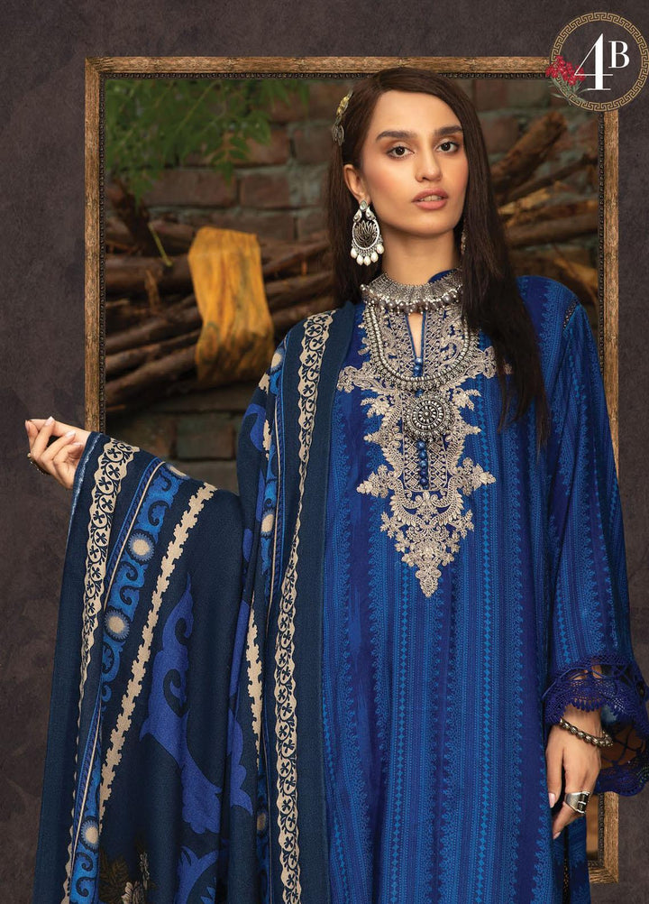 Maria B Embroidered Dobby Linen Suits Unstitched 3 Piece MB21PW 4-B - Winter Collection
