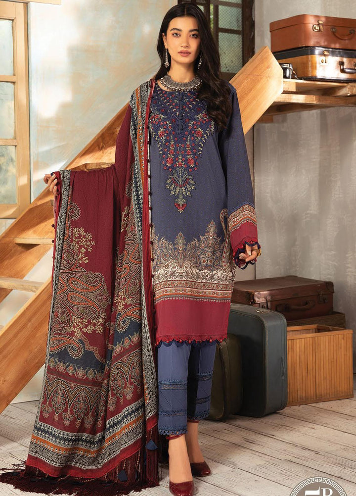 Maria B Embroidered Dobby Linen Suits Unstitched 3 Piece MB21PW 5-B - Winter Collection