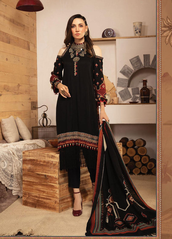Maria B Embroidered Dobby Linen Suits Unstitched 3 Piece MB21PW 6-B - Winter Collection