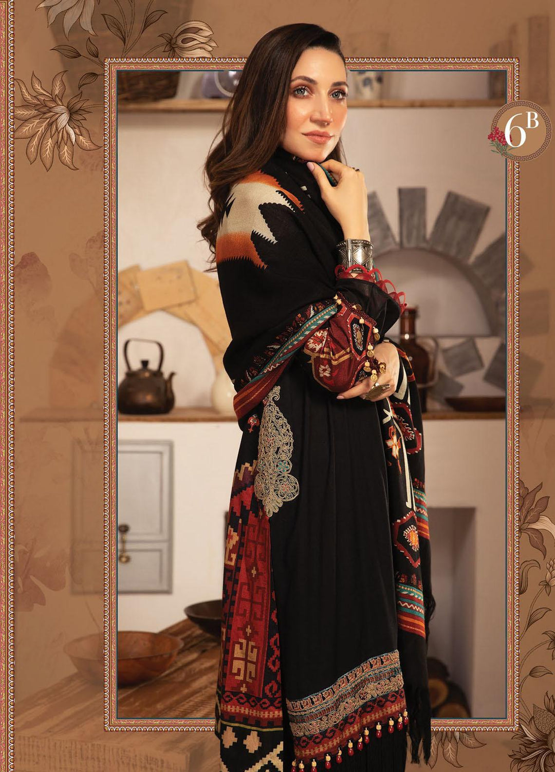 Maria B Embroidered Dobby Linen Suits Unstitched 3 Piece MB21PW 6-B - Winter Collection