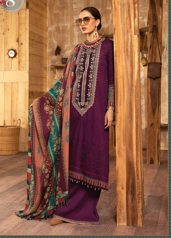 Maria B Embroidered Khaddar Suits Unstitched 3 Piece MB21PW 8-A - Winter Collection