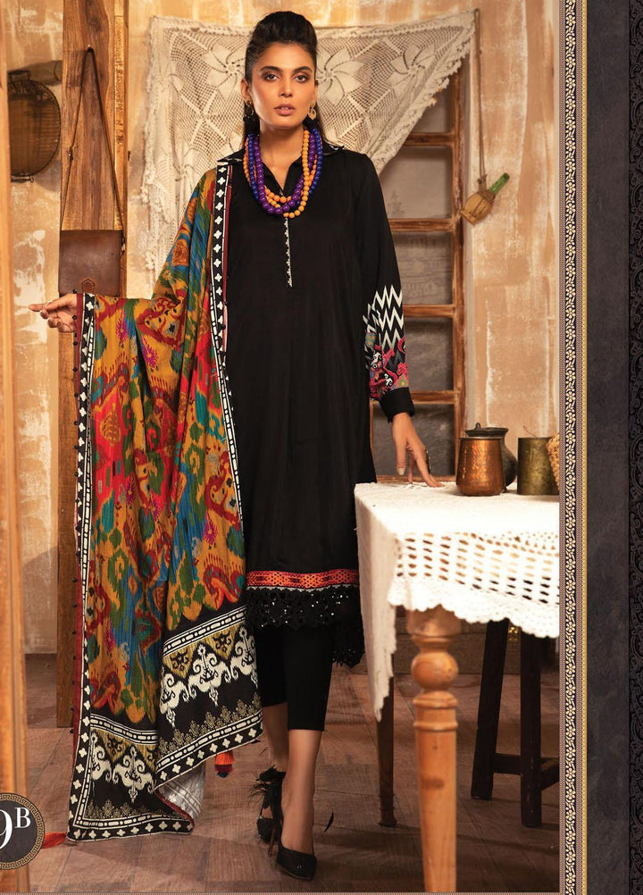 Maria B Embroidered Khaddar Suits Unstitched 3 Piece MB21PW 9-B - Winter Collection