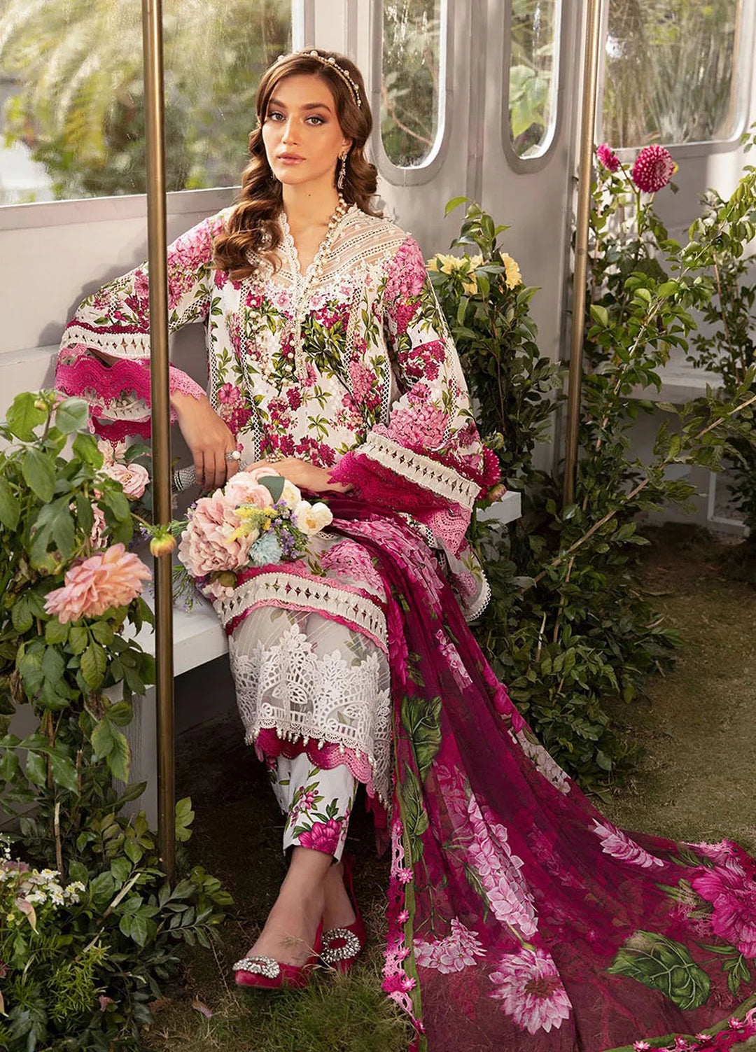 Maria B Pret Embroidered Lawn 3 Piece Suit 2A