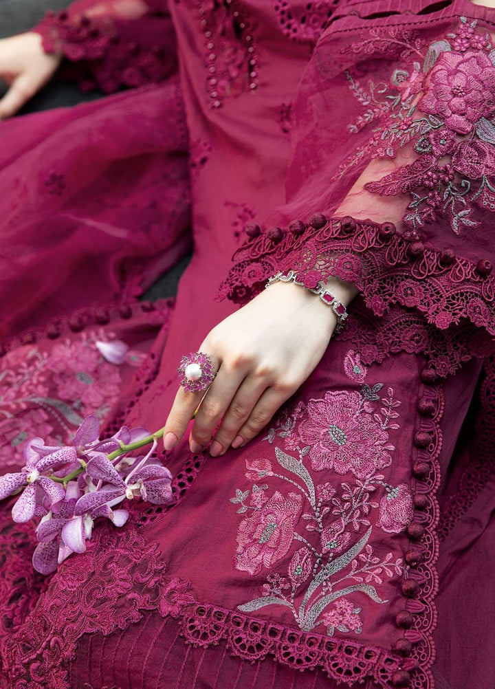 Maria B Embroidered Lawn Suits Unstitched 3 Piece MB23LE D-09 Scenic Scarlet - Eid Collection
