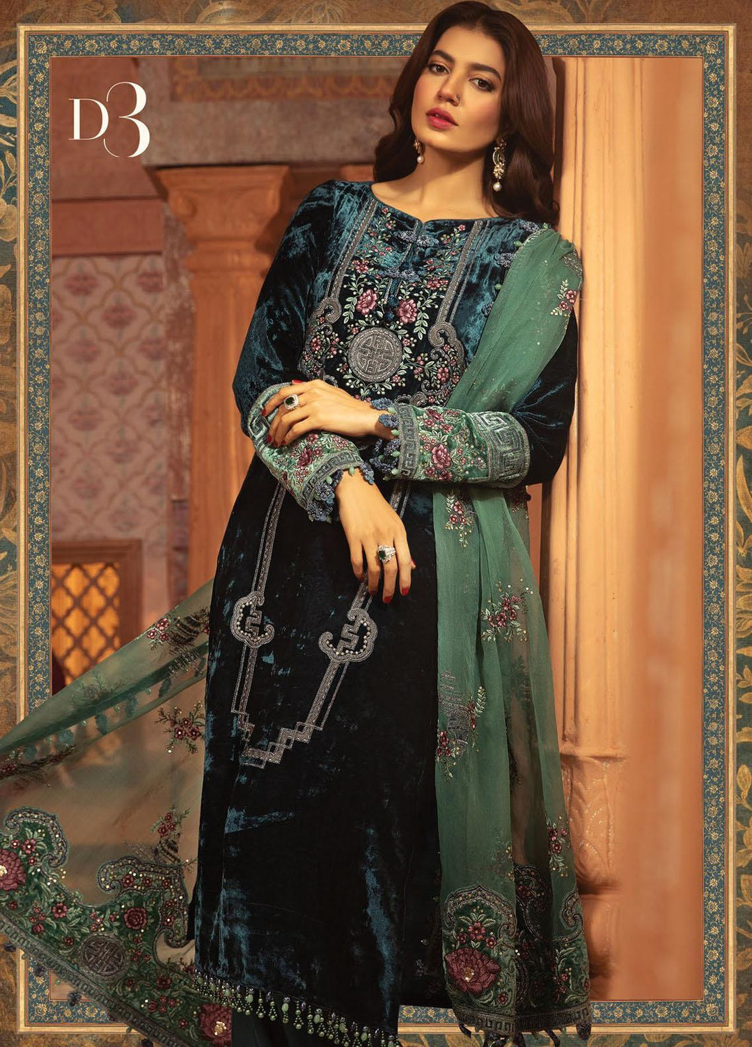 Maria B Embroidered Velvet Suits Unstitched 3 Piece MB21V D3 - Luxury Collection Sanaulla Store Maria B Embroidered Velvet Suits Unstitched 3 Piece MB21V D3 - Luxury Collection Sanaulla Store