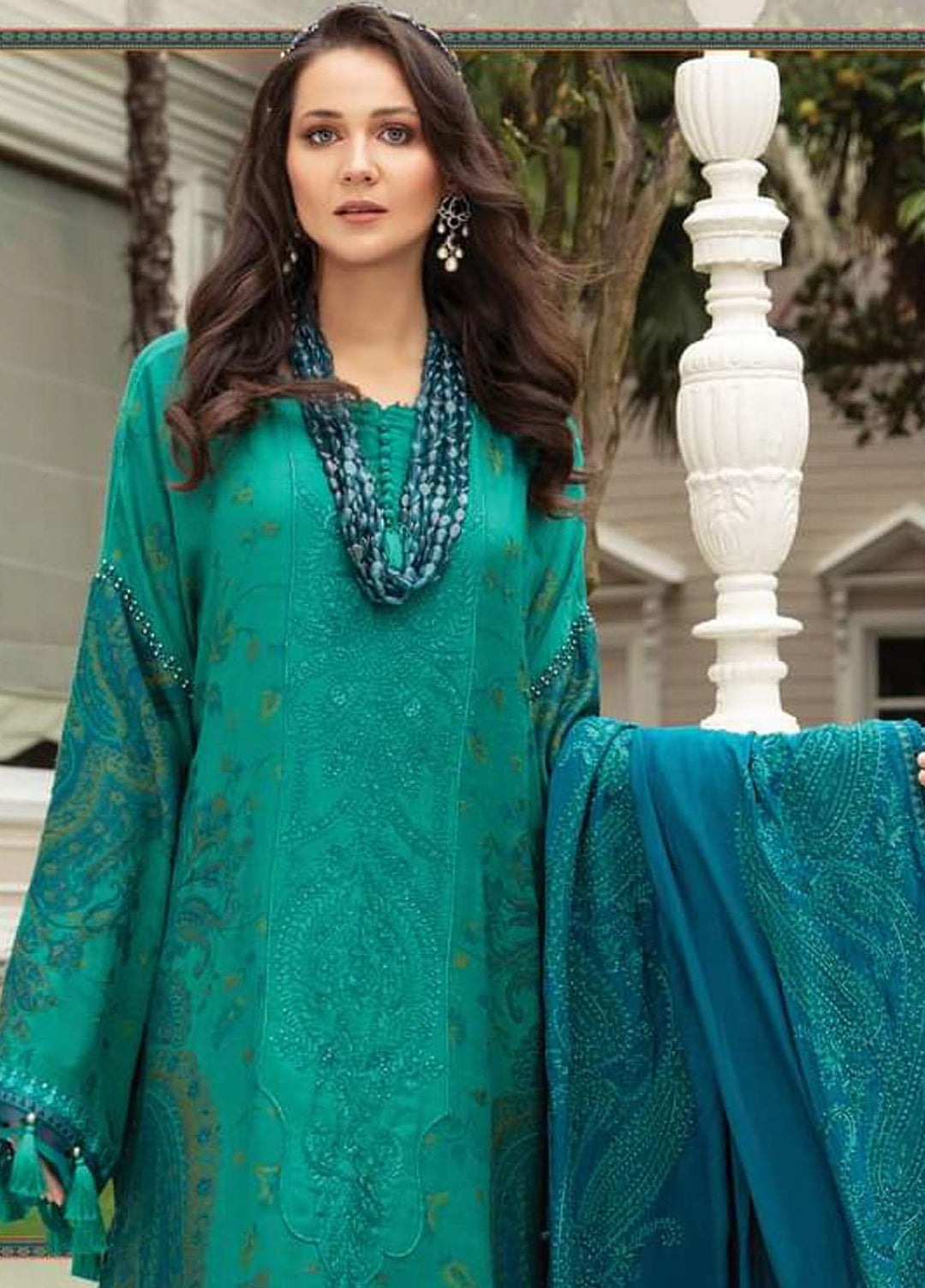 Maria B Embroidered Linen Suits Unstitched 3 Piece MB21W DL-901 - Winter Collection