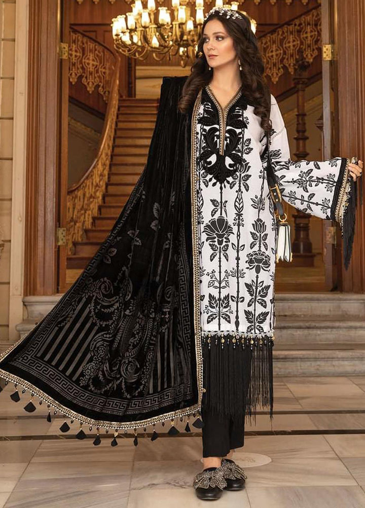 Maria B Embroidered Linen Suits Unstitched 3 Piece MB21W DL-902 - Winter Collection