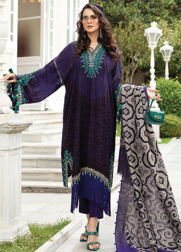 Maria B Embroidered Linen Suits Unstitched 3 Piece MB21W DL-905 - Winter Collection