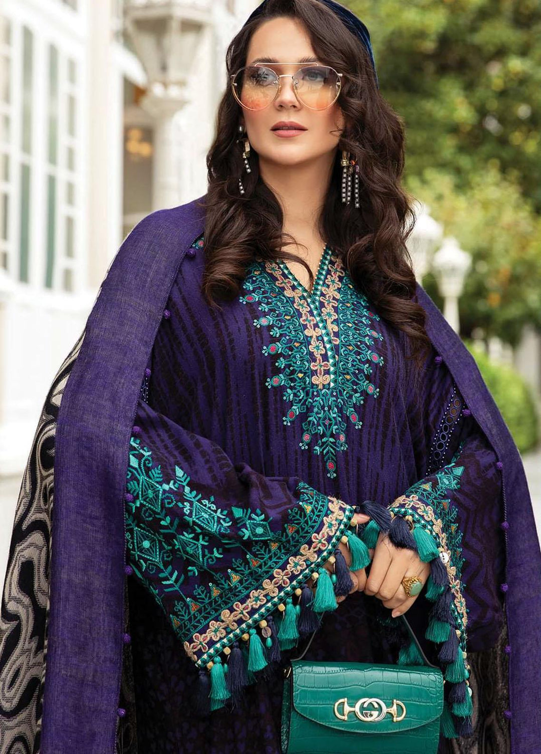 Maria B Embroidered Linen Suits Unstitched 3 Piece MB21W DL-905 - Winter Collection