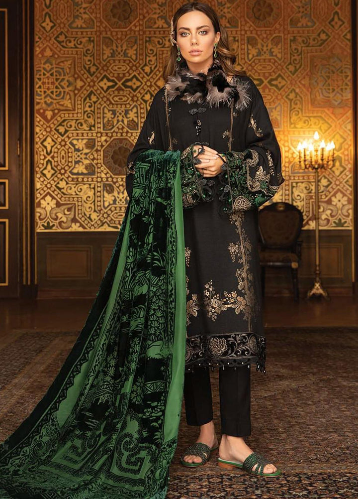 Maria B Embroidered Linen Suits Unstitched 3 Piece MB21W DL-907 - Winter Collection