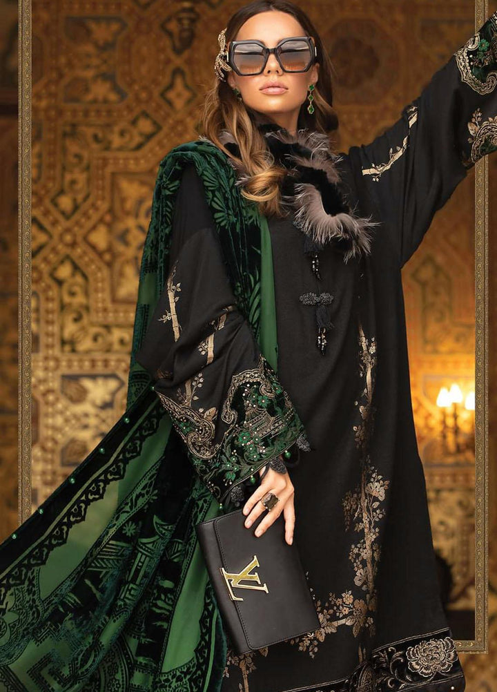 Maria B Embroidered Linen Suits Unstitched 3 Piece MB21W DL-907 - Winter Collection