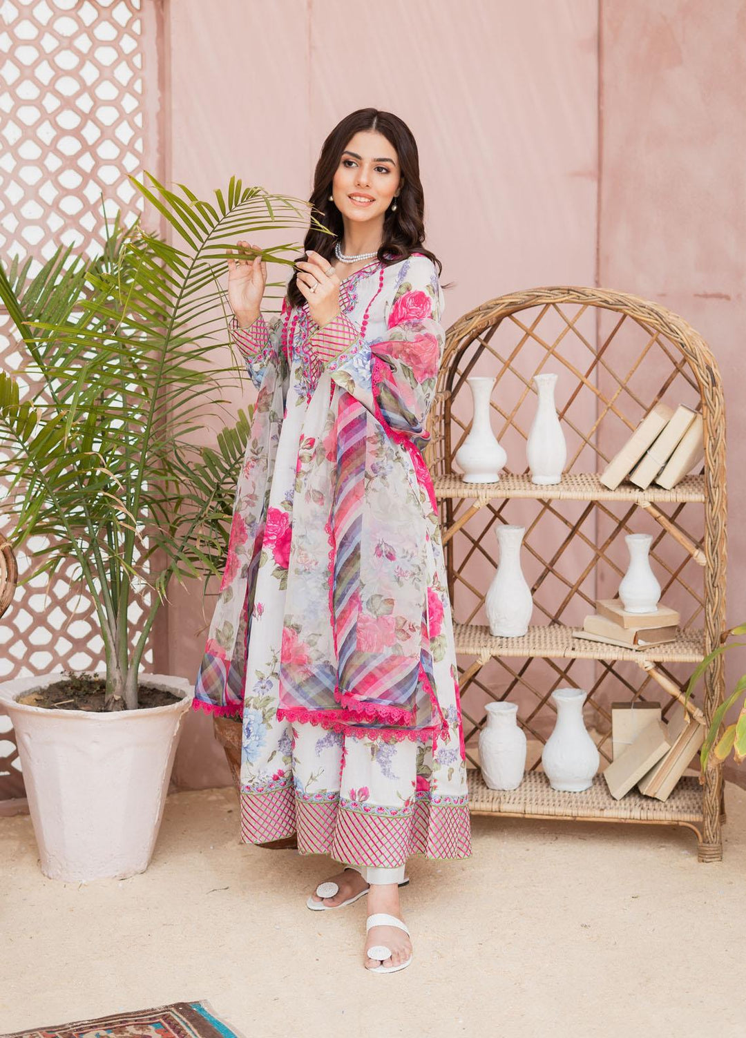 Maria Osama Khan Casual Pret  Lawn 3 Piece Suit MOK23CP Floral Bliss