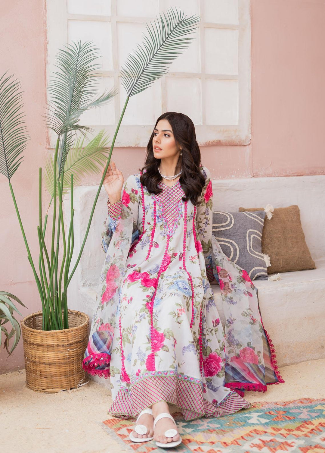 Maria Osama Khan Casual Pret  Lawn 3 Piece Suit MOK23CP Floral Bliss