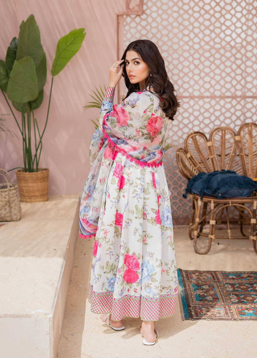 Maria Osama Khan Casual Pret  Lawn 3 Piece Suit MOK23CP Floral Bliss