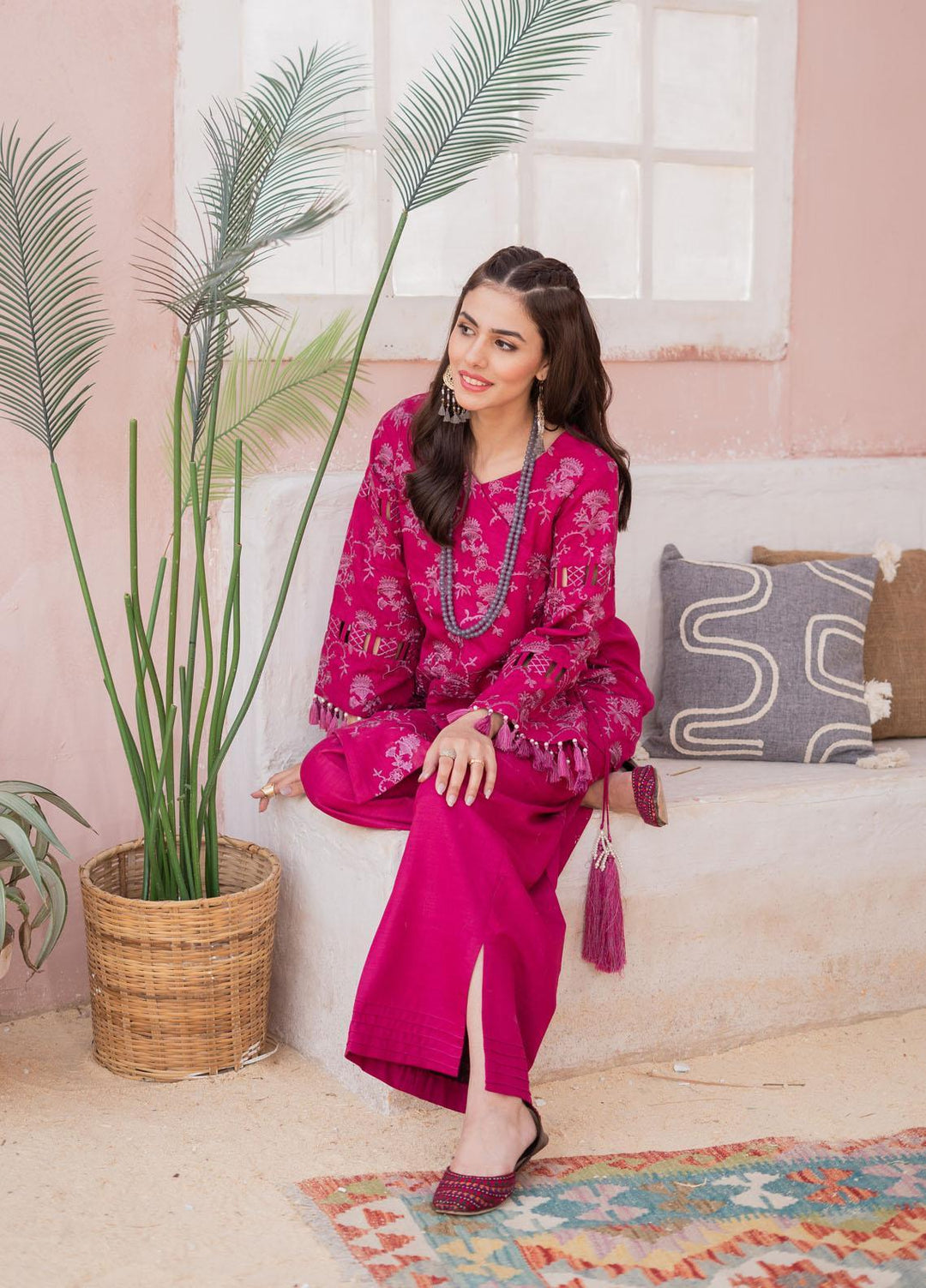 Maria Osama Khan Casual Pret  Lawn 2 Piece Suit MOK23CP Ballet Slipper