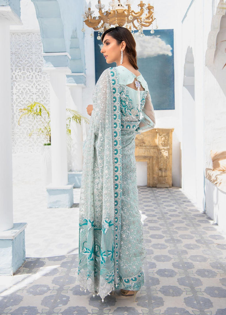 Maria Osama Khan Embroidered Net Unstitched Saree MOK22FU ELISE-S-2 - Luxury Festive Collection