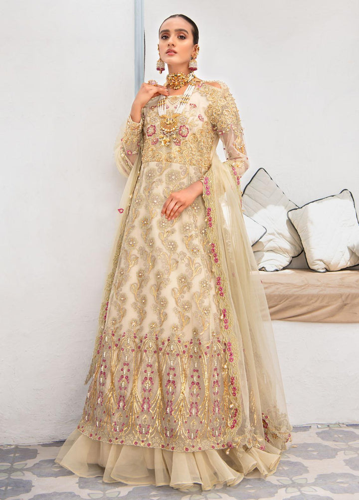 Maria Osama Khan Embroidered Net Suits Unstitched 3 Piece MOK22FU MELANIE-S-2 - Luxury Festive Collection