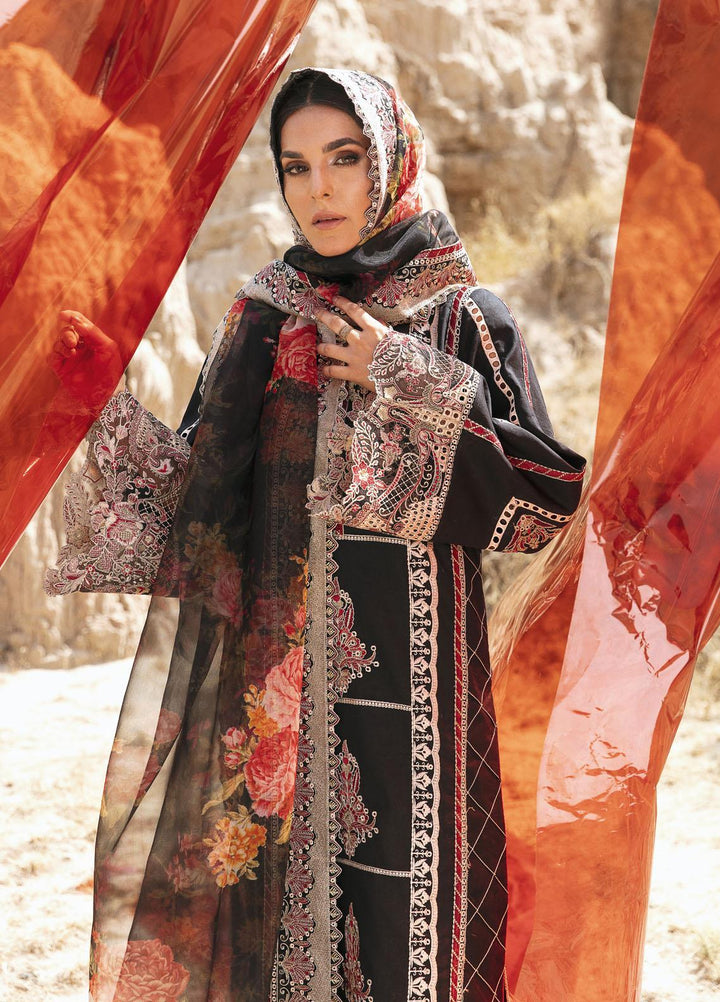 Maria Osama Khan Embroidered Lawn Suits Unstitched 3 Piece MOK22PW MEHAR-03 - Summer Luxury Collection