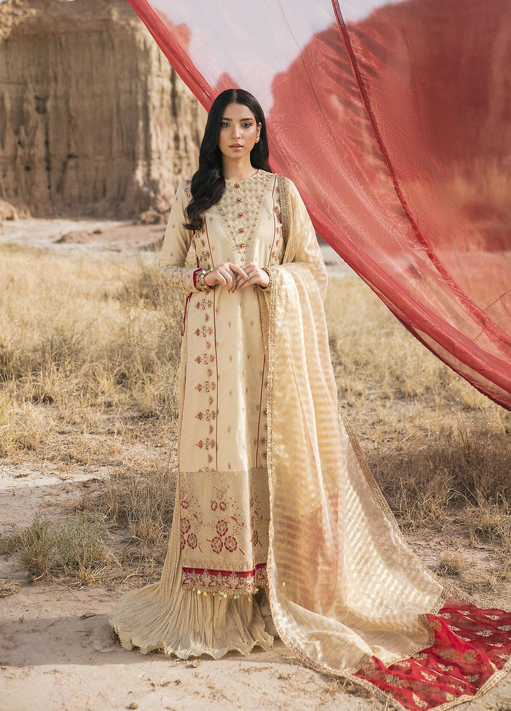 Maria Osama Khan Embroidered Lawn Suits Unstitched 3 Piece MOK22PW DHANAK-08 - Summer Luxury Collection