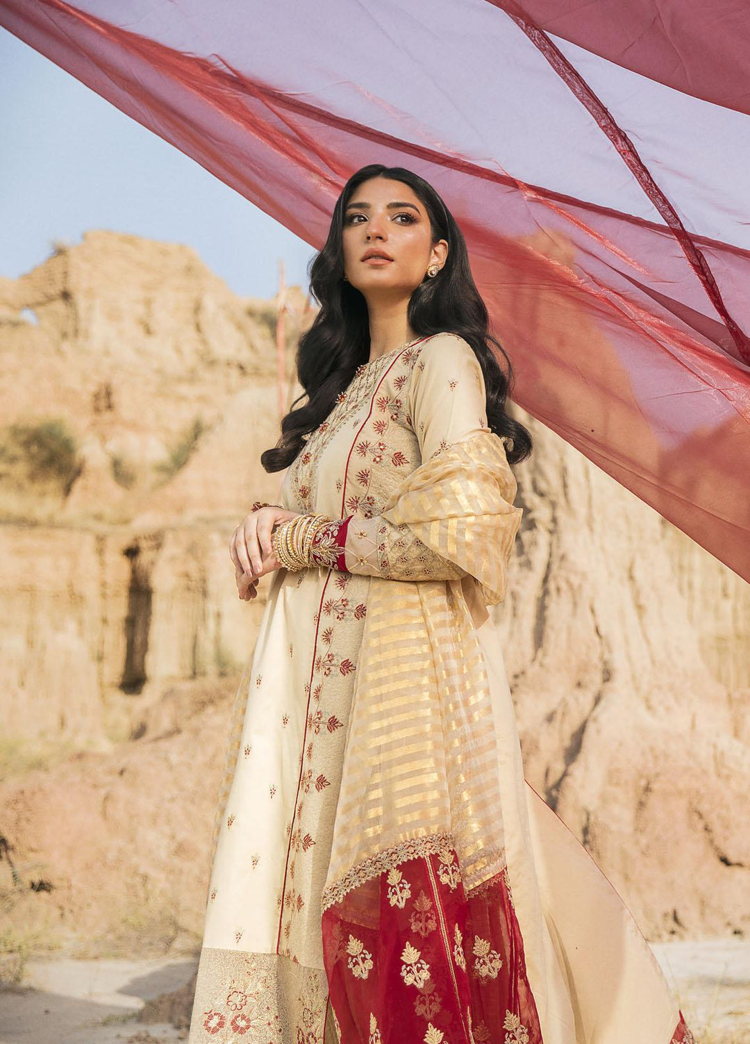 Maria Osama Khan Embroidered Lawn Suits Unstitched 3 Piece MOK22PW DHANAK-08 - Summer Luxury Collection