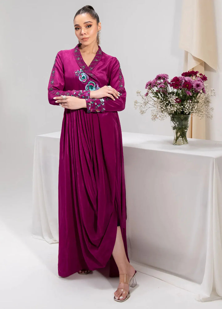 Maria Osama Khan Pret Embroidered Grip 2 Piece Suit Amethyst
