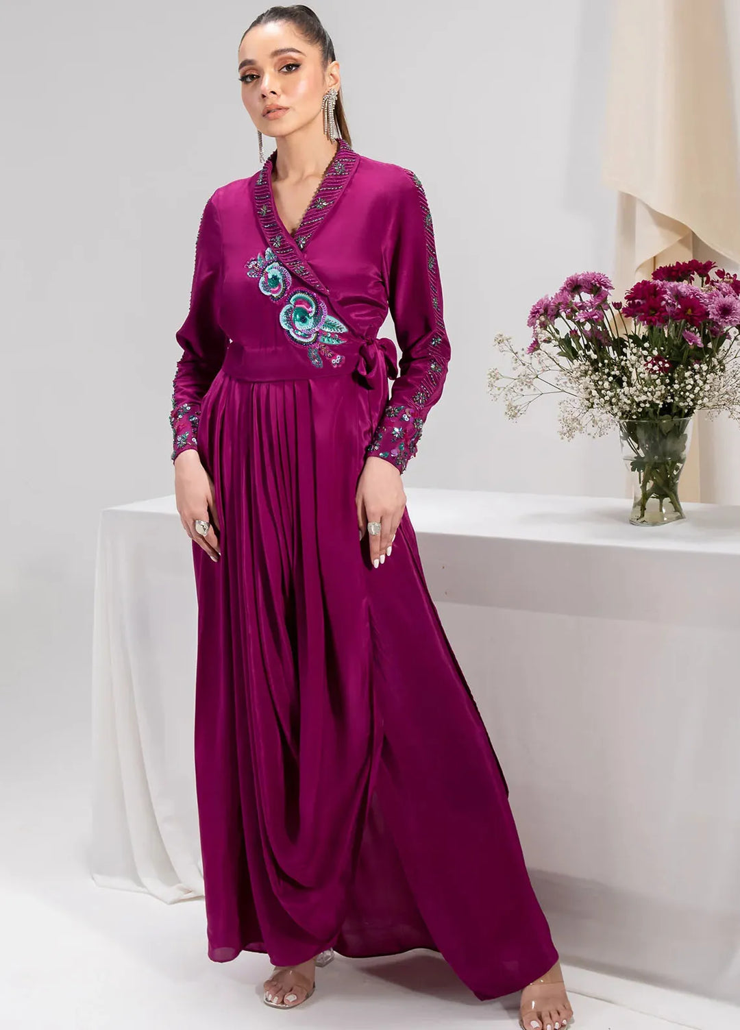 Maria Osama Khan Pret Embroidered Grip 2 Piece Suit Amethyst