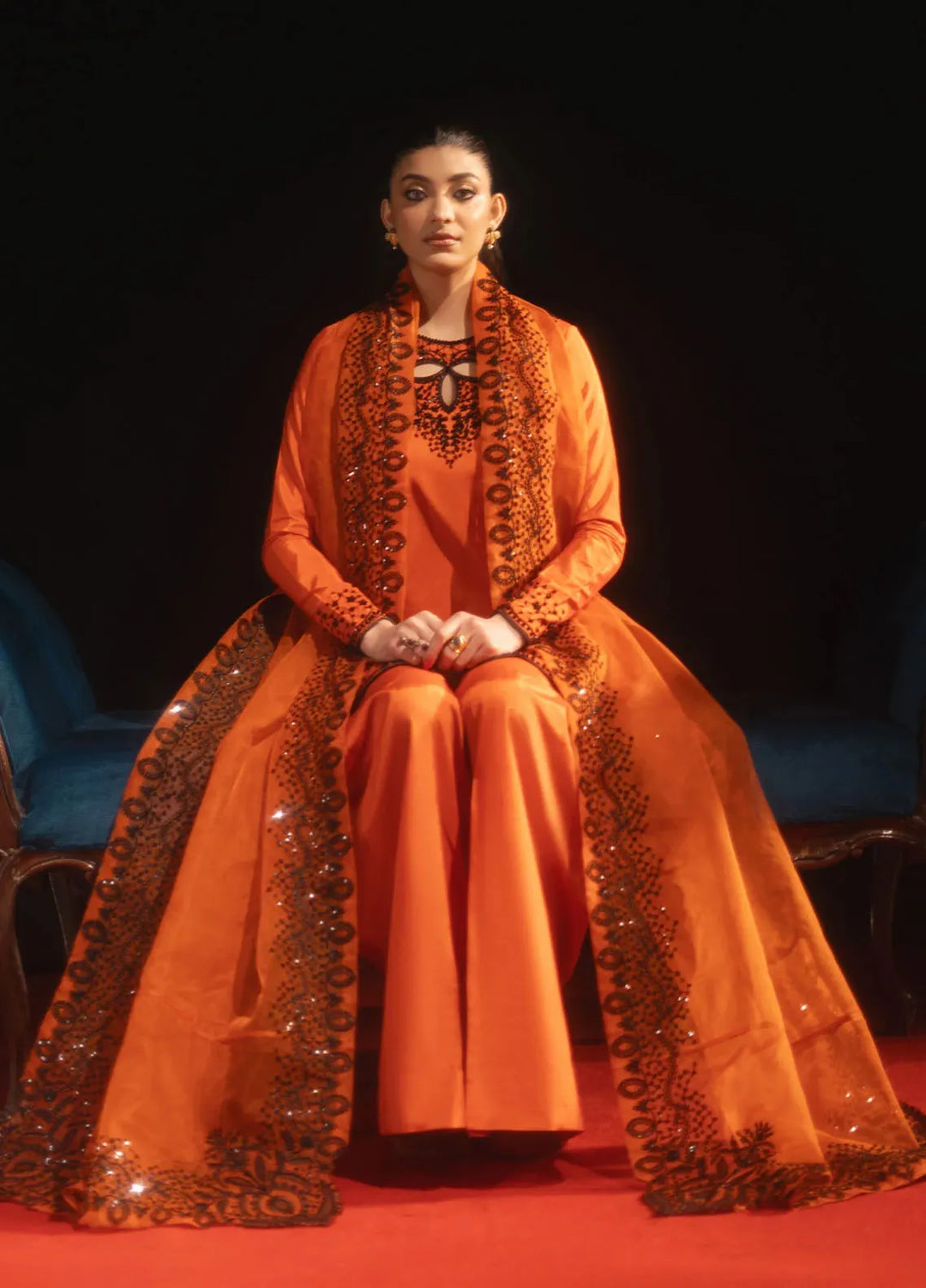 Maria Osama Khan Pret Embroidered Grip Silk 3 Piece Suit Aabroo-e-Jashan