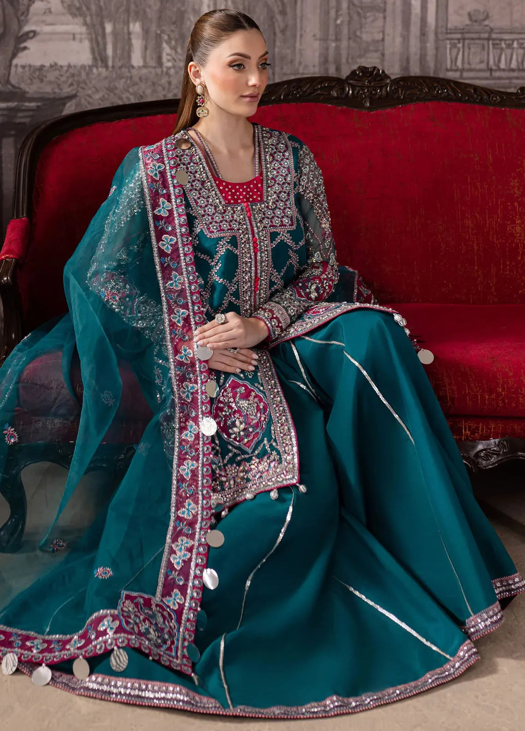 Maria Osama Khan Pret Embroidered Organza 3 Piece Suit Riva