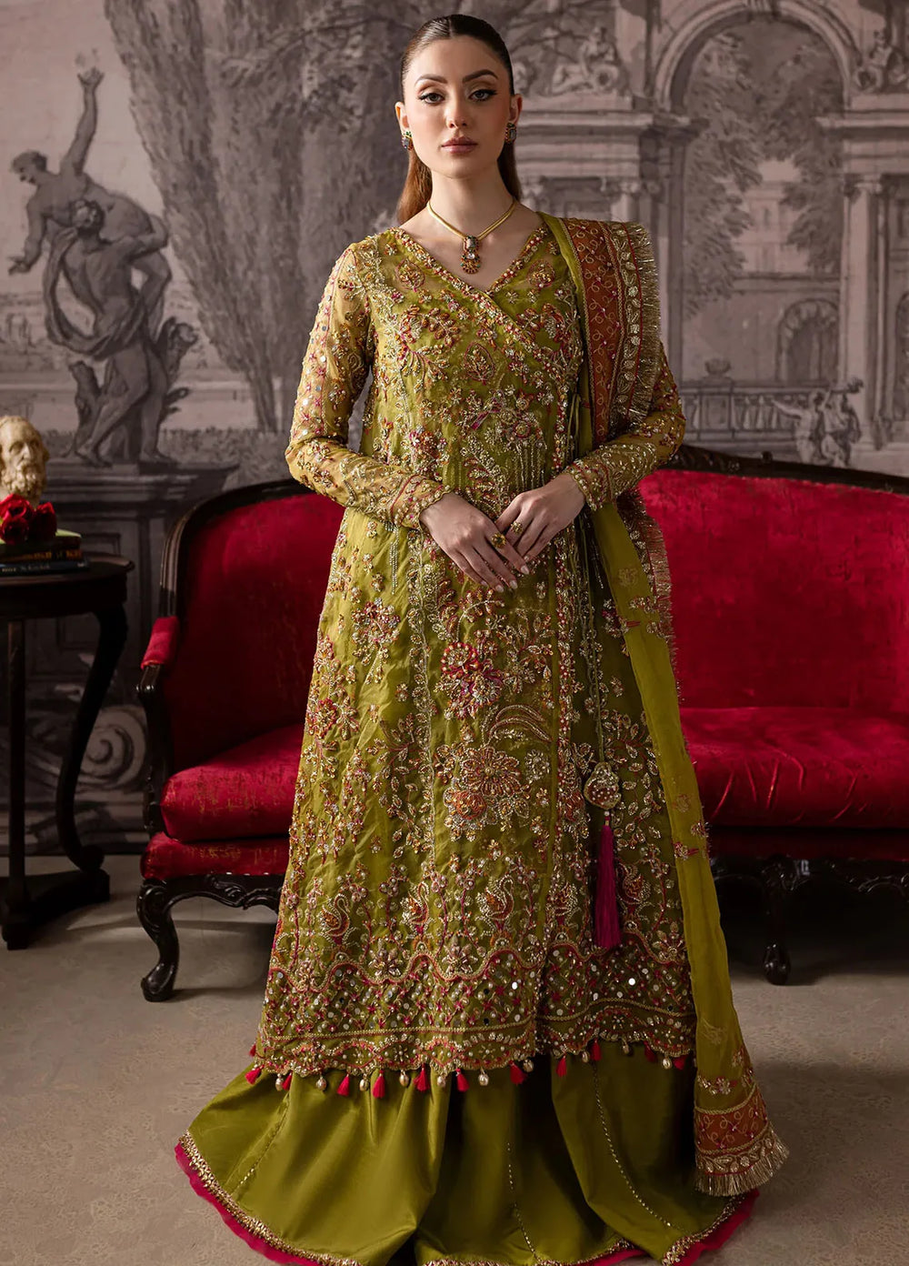 Maria Osama Khan Pret Embroidered Organza 4 Piece Suit Noir