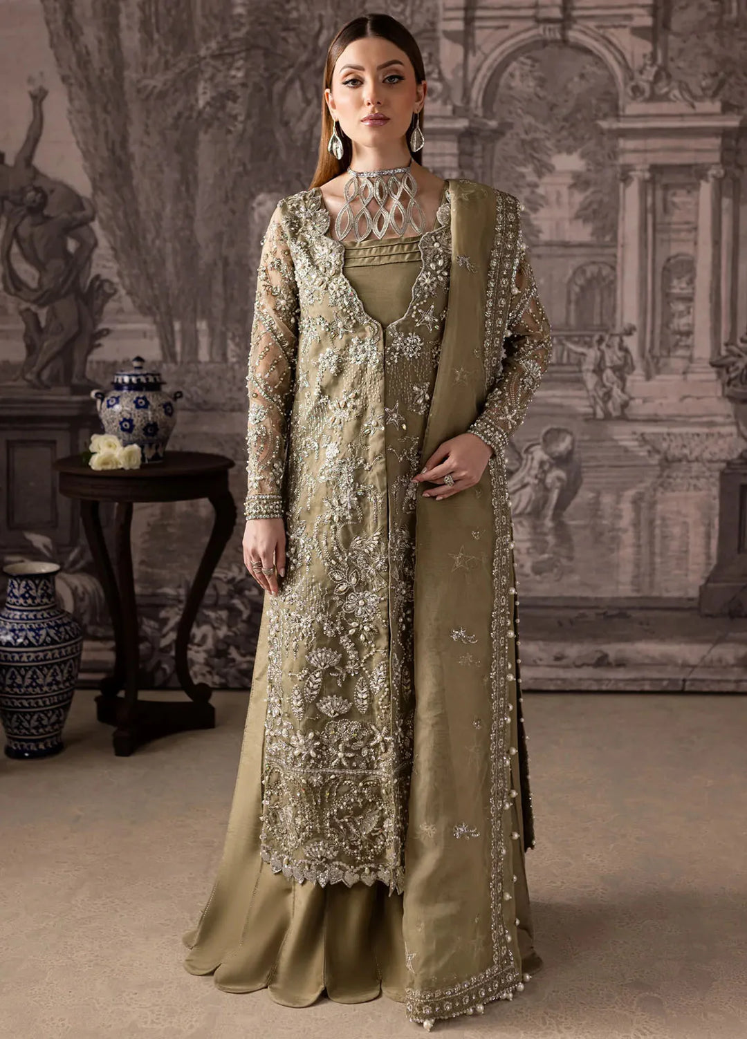 Maria Osama Khan Pret Embroidered Organza 4 Piece Suit Oraya