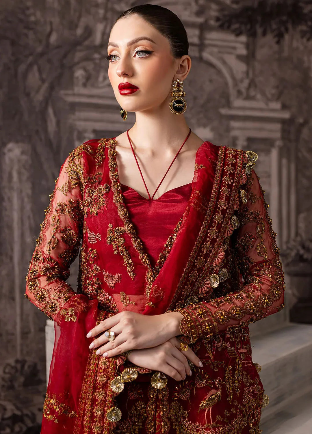 Maria Osama Khan Pret Embroidered Organza 4 Piece Suit Vanta