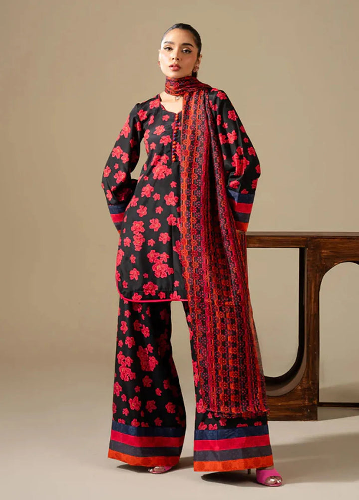 Maria Osama Khan Pret Printed Grip Silk 3 Piece Suit M-015 Boho