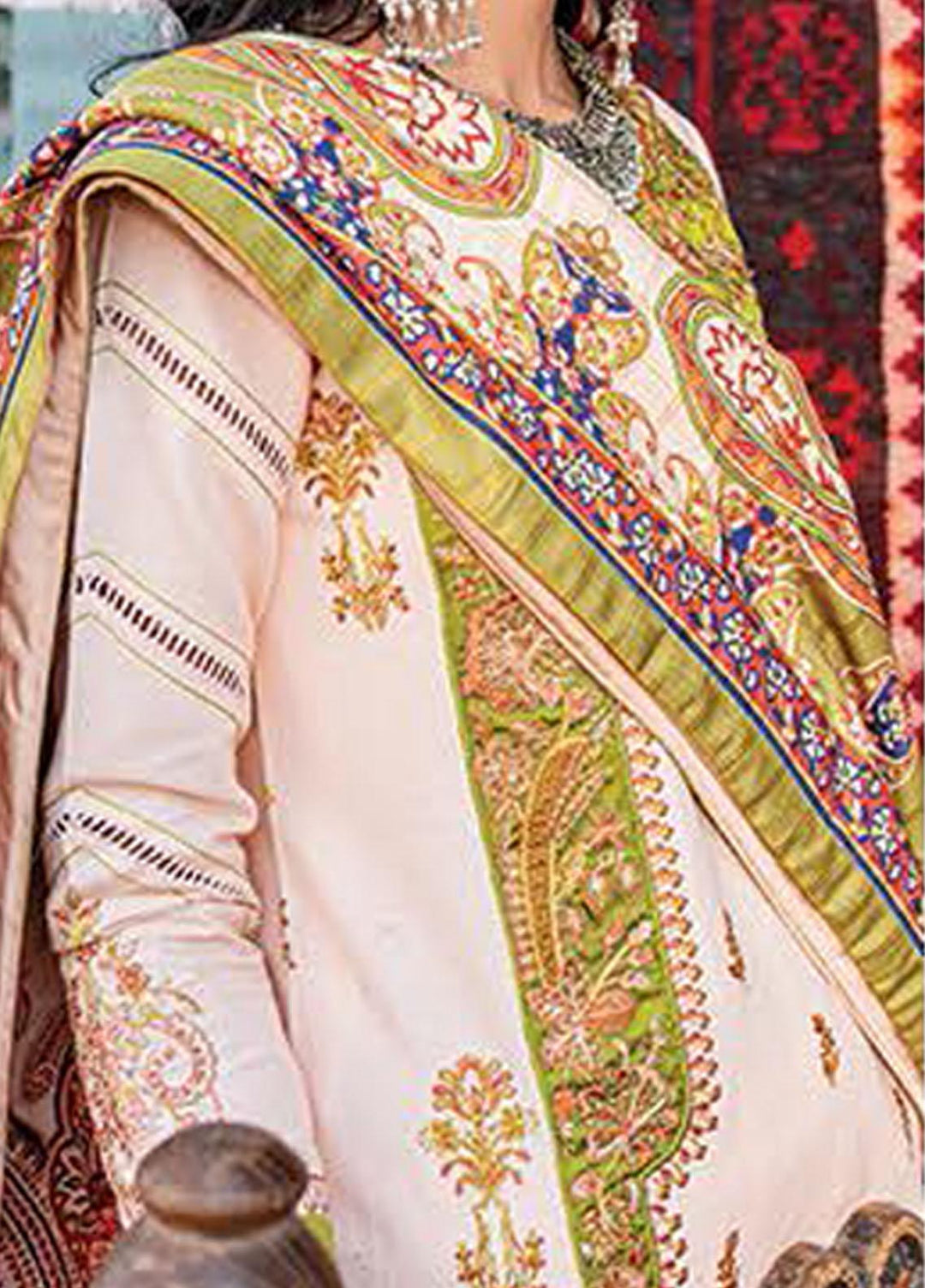 Sakhiyaan By Maria Osama Khan Embroidered  Suits Unstitched 3 Piece MOK22S MS-08 Zaitoon - Winter Collection