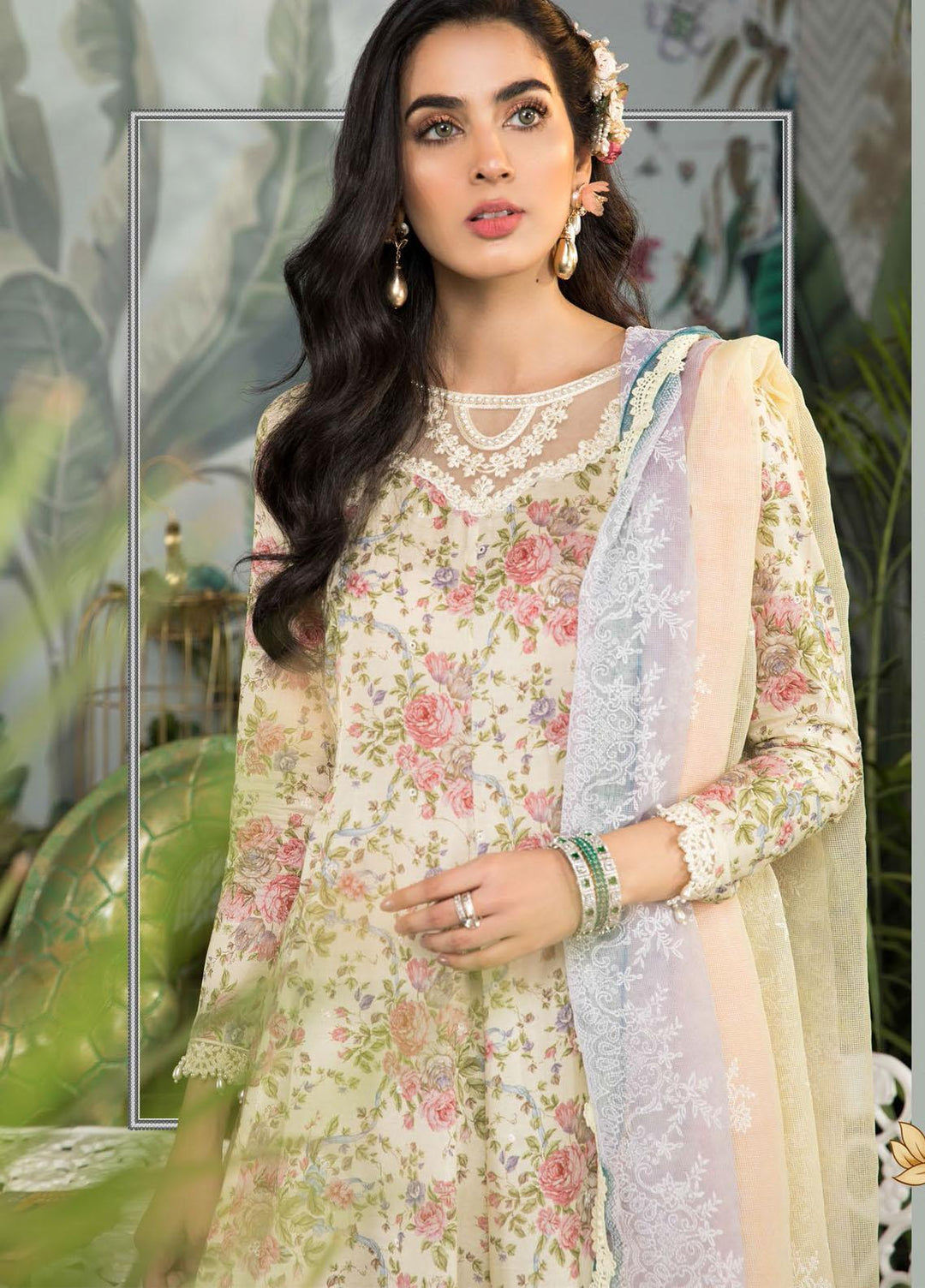 Mprints By Maria B Printed Lawn Suits Unstitched 3 Piece MB21-MP2 1102-B - Summer Collection